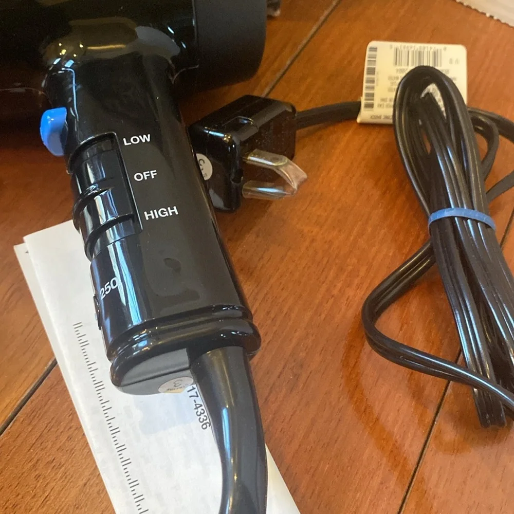 Conair Black QuietTone 1875 Watt Hair Dryer open box low/high settings